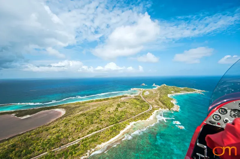 Aerial View of Coastline in Guadeloupe