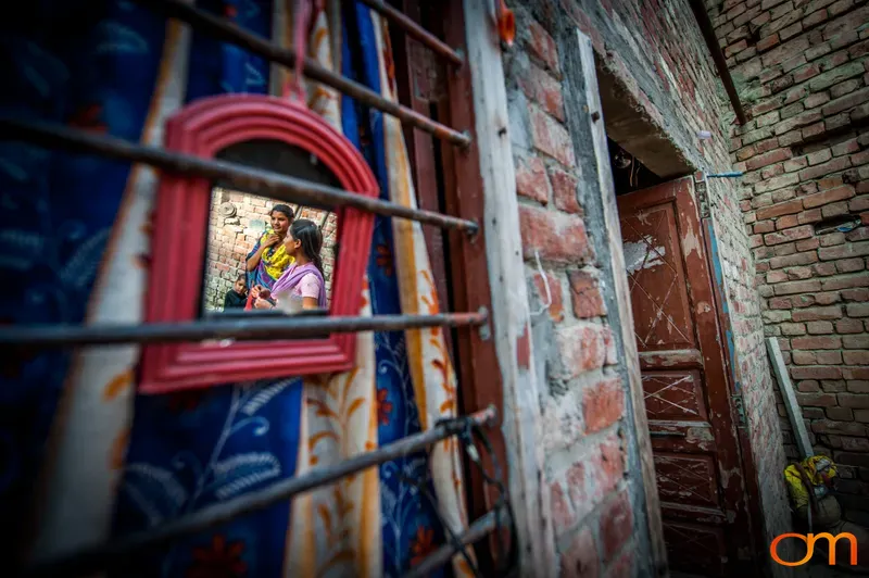 Mirror Reflection of Two Young Women in Punjab, India