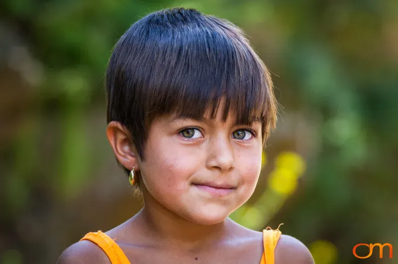 Portrait of Young Girl With Green Eyes