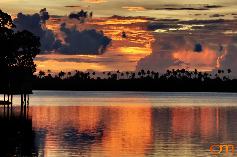 Pile House at Sunset in Langa Langa Lagoon