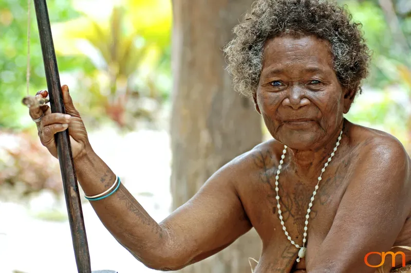 Elder Craftswoman Making Shell Money, Solomon Islands