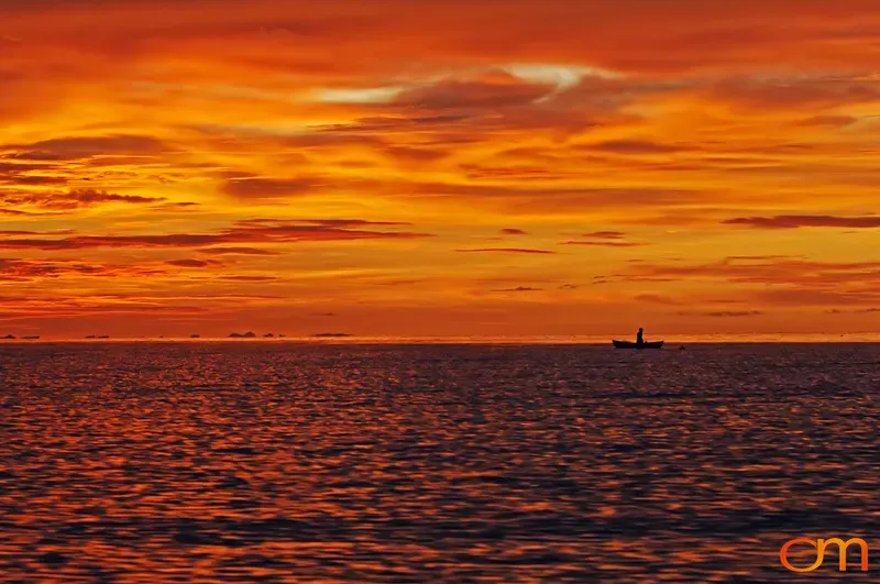 Small Boat at Sunset, Solomon Islands
